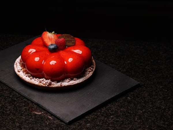 Aardbeienbavaroisetaartje